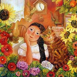 Jigsaw puzzle: Me with a cat