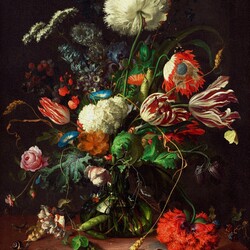 Jigsaw puzzle: Bouquet of flowers in a glass vase