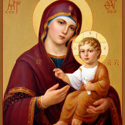 Jigsaw puzzle: Mother of God with child