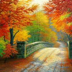 Jigsaw puzzle: Bridge in autumn
