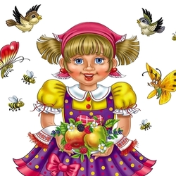 Jigsaw puzzle: Girl with fruit