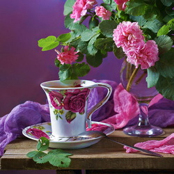 Jigsaw puzzle: Tea and roses