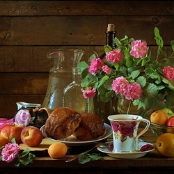 Jigsaw puzzle: Fruit tea and baked goods