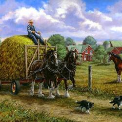 Jigsaw puzzle: Hay making