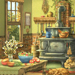 Jigsaw puzzle: Kitchen with oven