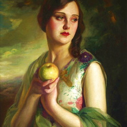 Jigsaw puzzle: Girl with apple