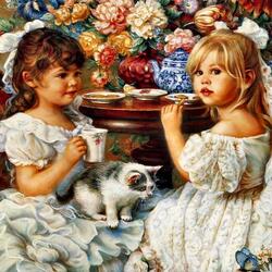 Jigsaw puzzle: Chatting over tea