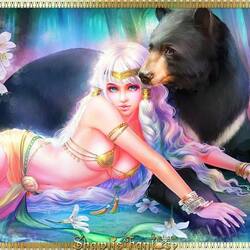Jigsaw puzzle: The goddess of spring and the Taiwanese black bear