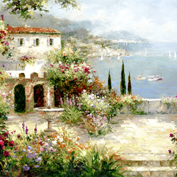 Jigsaw puzzle: Terrace overlooking the bay