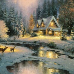 Jigsaw puzzle: Cottage in winter