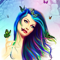 Jigsaw puzzle: Butterfly girl