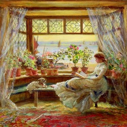 Jigsaw puzzle: Reading by the window