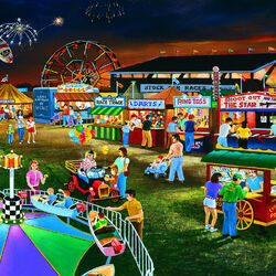 Jigsaw puzzle: Evening at the county fair