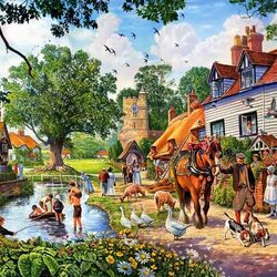 Jigsaw puzzle: Village in summer
