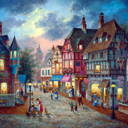 Jigsaw puzzle: Evening in the city