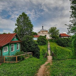 Jigsaw puzzle: My village, distant wooden