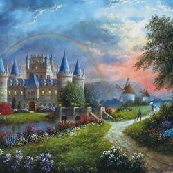 Jigsaw puzzle: Rainbow over the castle