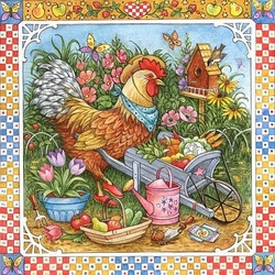 Jigsaw puzzle: Napkin with cockerel