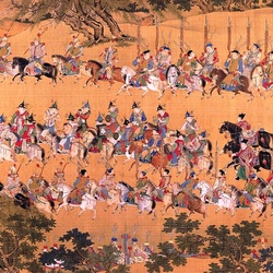 Jigsaw puzzle: The picture is a scroll. The Emperor's Departure (2)