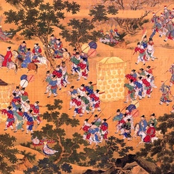 Jigsaw puzzle: The picture is a scroll. The Emperor's Departure (1)