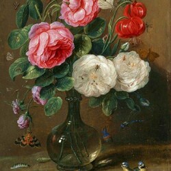 Jigsaw puzzle: Still life with roses, birds and insects
