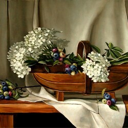 Jigsaw puzzle:  Still life with flowers and berries