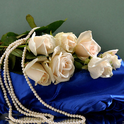 Jigsaw puzzle: Roses and pearls