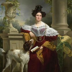Jigsaw puzzle: Portrait of a lady with a dog