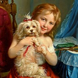 Jigsaw puzzle: Girl with a dog