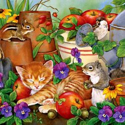 Jigsaw puzzle: The cat is tired