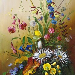 Jigsaw puzzle: Still life with wildflowers