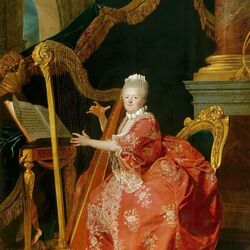 Jigsaw puzzle: Madame Victoire, daughter of Louis XV, playing the harp