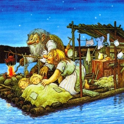 Jigsaw puzzle: Life on a raft