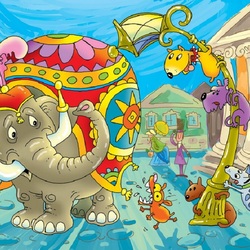 Jigsaw puzzle: Elephant and Pug