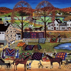 Jigsaw puzzle: Amish Quilt Sale