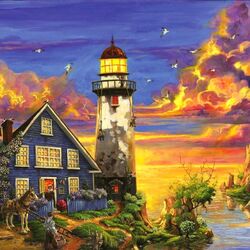 Jigsaw puzzle: Lighthouse repair