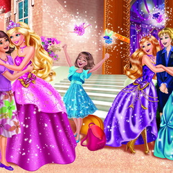 Jigsaw puzzle: Barbie. School of adorable princesses