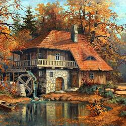 Jigsaw puzzle: Forest mill