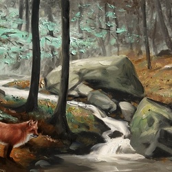 Jigsaw puzzle: By the forest stream