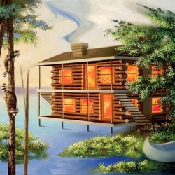 Jigsaw puzzle: House on the lake
