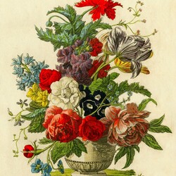 Jigsaw puzzle: Flower bouquet engraving