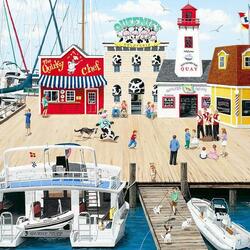Jigsaw puzzle: My town. At the pier