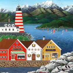 Jigsaw puzzle: My town. Small houses