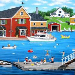 Jigsaw puzzle: My town. Summer day