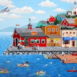Jigsaw puzzle: My town. Boats