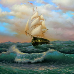 Jigsaw puzzle: Lonely sail