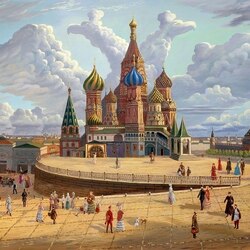 Jigsaw puzzle: St. Basil's Cathedral, mid-19th century