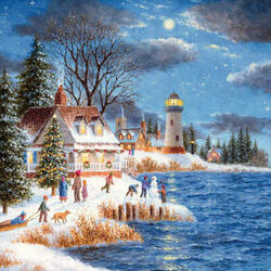 Jigsaw puzzle: Winter day by the sea