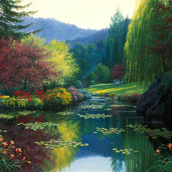 Jigsaw puzzle: Morning by the pond