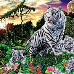 Jigsaw puzzle: 15 tigers